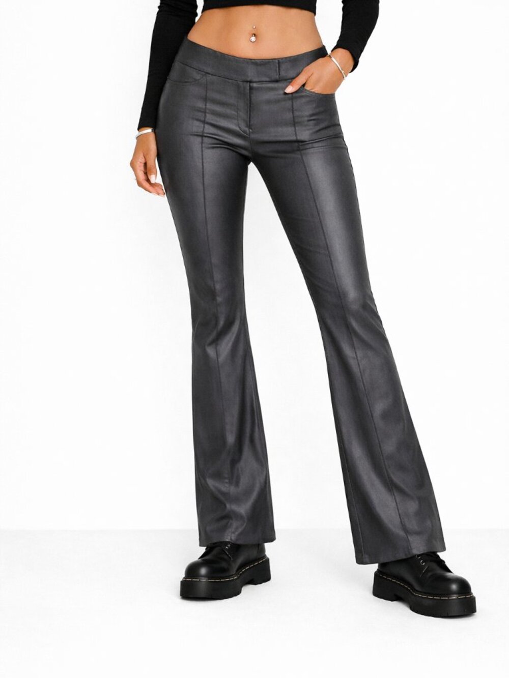 VTG Metallic Flared Slacks Gift Holiday Lightweight Neutral Work Party Retro Y2K